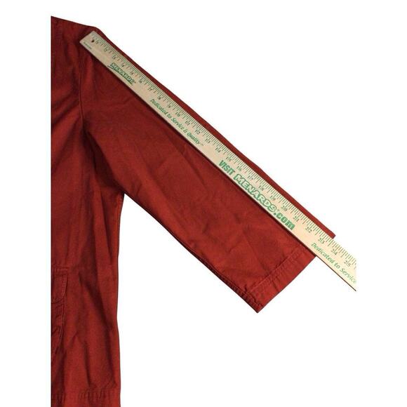 J. Jill Utility Jacket Blazer Burnt rust orange Pockets buttons Cotton 3XL - Picture 9 of 9